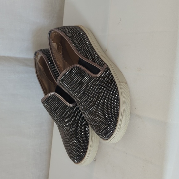 Steve Madden Exsess Black Silver Studded Slip On Sneaker Size 7.5B - Picture 1 of 7